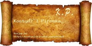 Kostyál Piroska névjegykártya