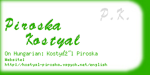 piroska kostyal business card